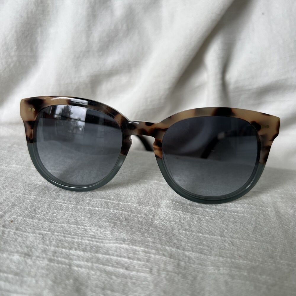 TOMS Tortoise-Shell Cat-Eye Sunglasses with Blue Lens